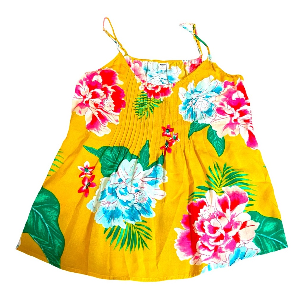 Old Navy Yellow Floral Tank Top
